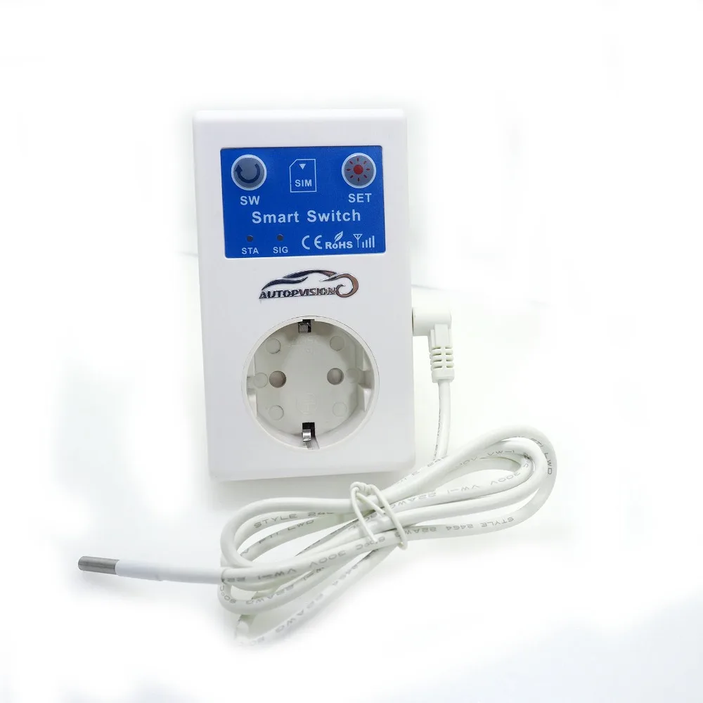 Plugue da ue Interruptor de Temporização Temperatura com Sensor Chamada Controle Remoto Universal Inteligente Controlador Apoio Jog Conjunto Sc1 Gsm – Sms