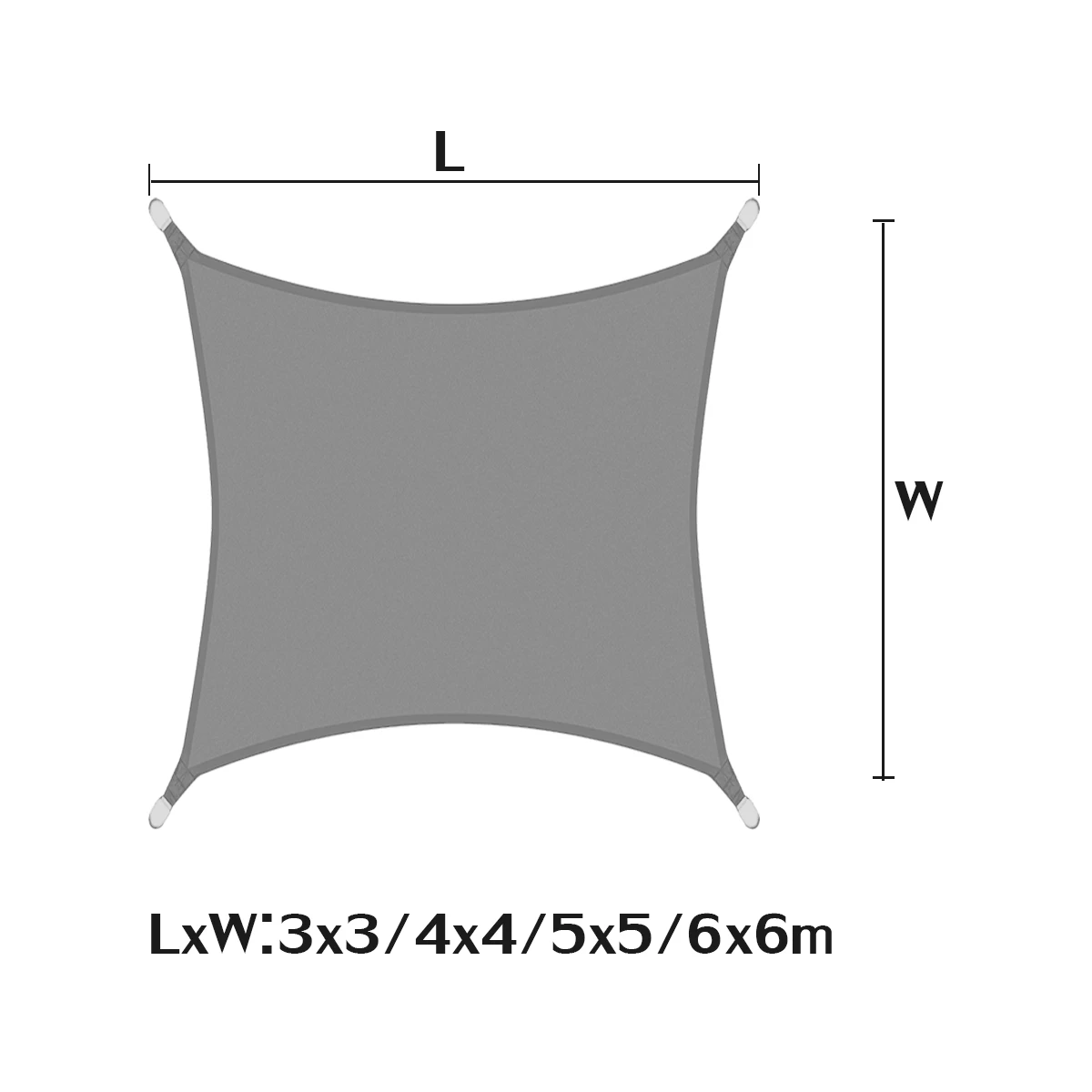 Серый квадрат 3x3/4x4 м выдвижной козырек от солнца укрытие 160GSM HDPE Farbic Сад тент навес