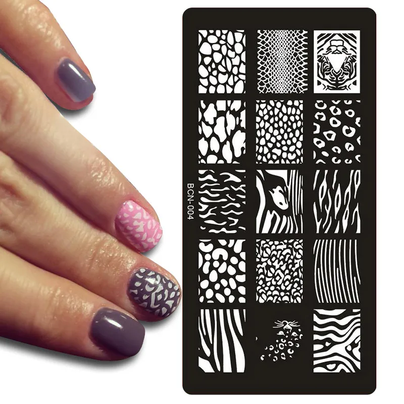 

1Pcs 6*12 cm BCN Series Nail Stamping Plates Image Rectangle Nails Plates for Nail Art Stamps Manicure Templates Tools #BCN-004#