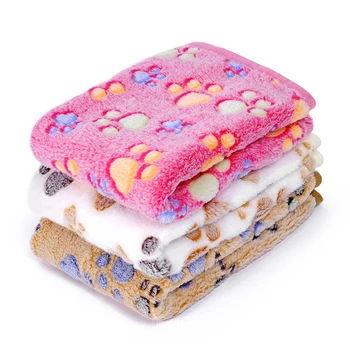 

Beige/Brown/Pink Multifunction Soft Pet Dog Blankets Cute Paw Print Cat Puppy Sleeping Mats Warm Bed Blankets For Dogs S/M