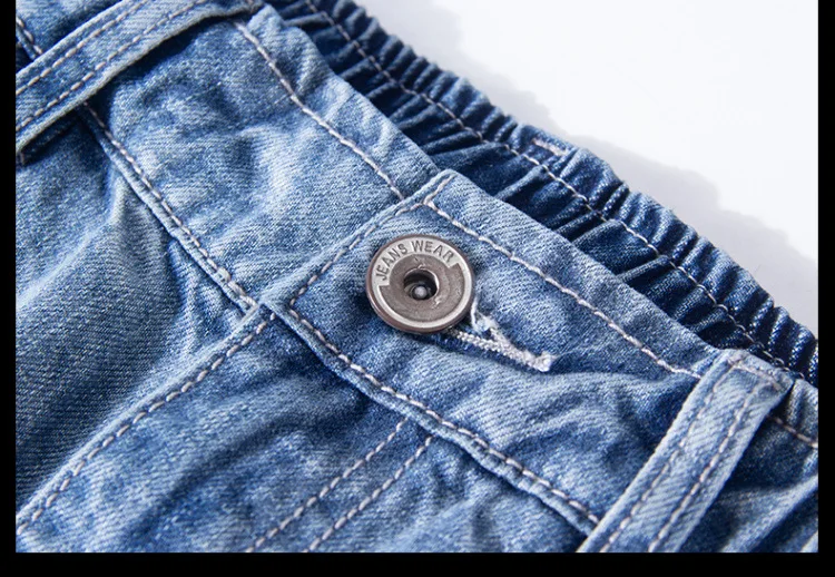Джинсовые шорты мужские большие размеры 4XL 5XL 6XL 7XL джинсовые шорты мужские большие размеры бермуды с эластичной резинкой на талии прямые мужские бриджи