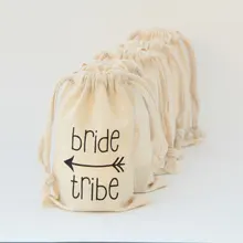 Изготовленный На Заказ надпись «Bride Tribe» муслиновые фоны для свадебных вечеринки похмелья свадебный душ восстановления набор для выживания, день рождения ребенка, Подарочная сумки вечерние мешки для конфет