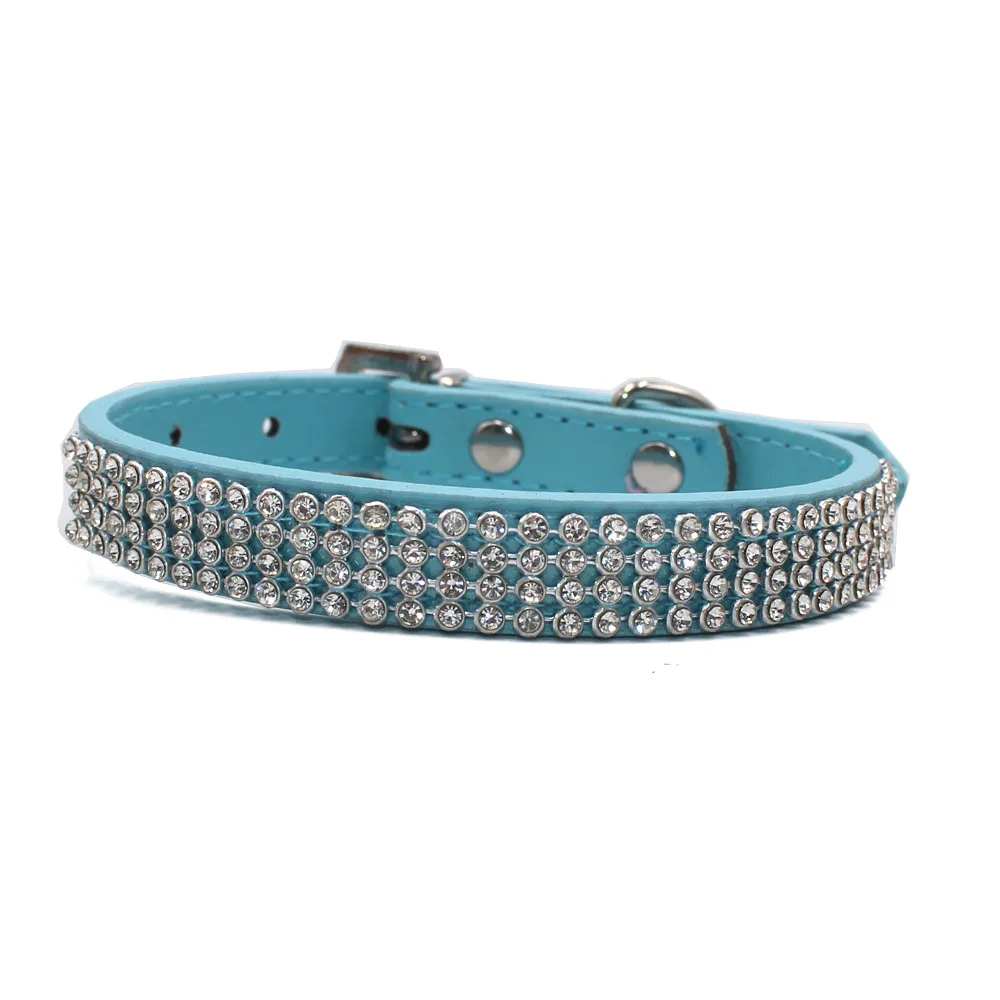 Bling Diamante стразы из искусственной кожи ошейники для собак и кошек для маленьких средних собак чихуахуа Йоркского 6 цветов Размер s m l xl