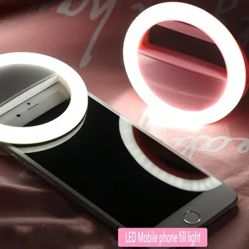 

FENGLAIYI Mobile Phone Self-timer Ring Flash LED Camera Phone Tablet Photography Clip Self-timer Charging Night Light Up Lamp