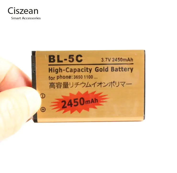 2x2450 мА · ч BL 5C BL5C Золотой сменный аккумулятор + универсальное зарядное устройство