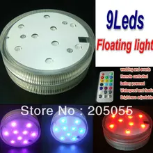 Пульт дистанционного управления 9 LED плавающий свет батарея работает SMD лампа плоская поверхность w/контроллер Водонепроницаемый Свадьба/Валентина многоцветный