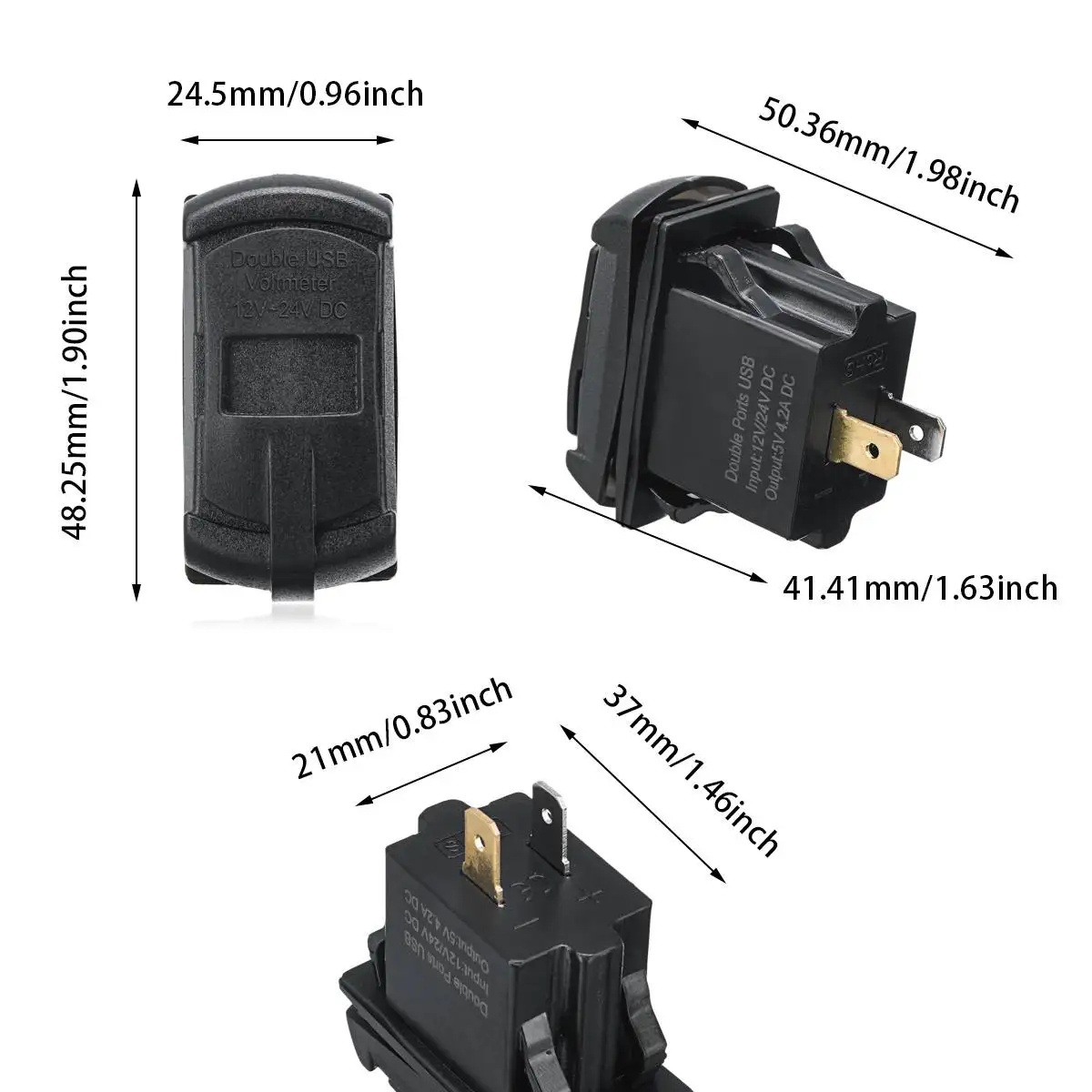 12 В синий/красный светодиодный USB зарядное устройство с подсветкой кулисный переключатель для Polaris RZR Ranger 900 1000 RZR900 Цифровой вольтметр синий светодиодный светильник