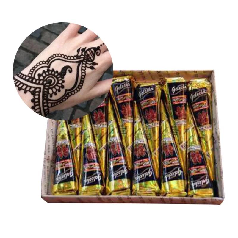 12 Pcs/ Set Henna Tattoo Paint Waterproof Temporary Tattoos Liquid