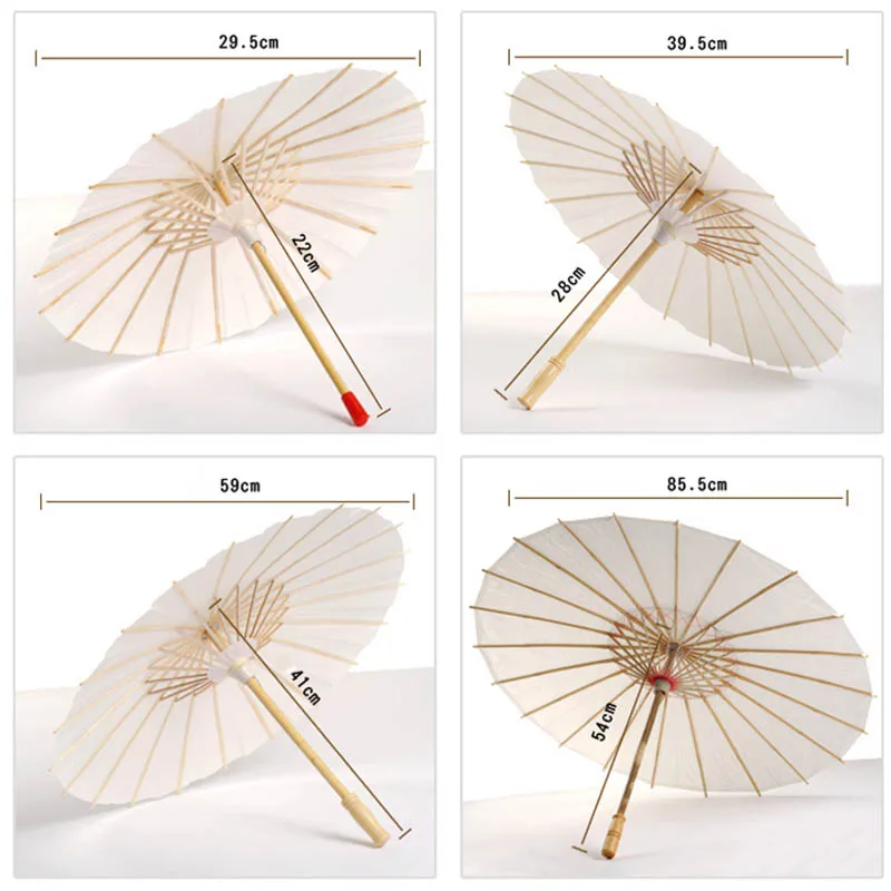 

Oil-paper White Umbrella China Traditional Dance Props Parasols Hand Made Decorations can CSV