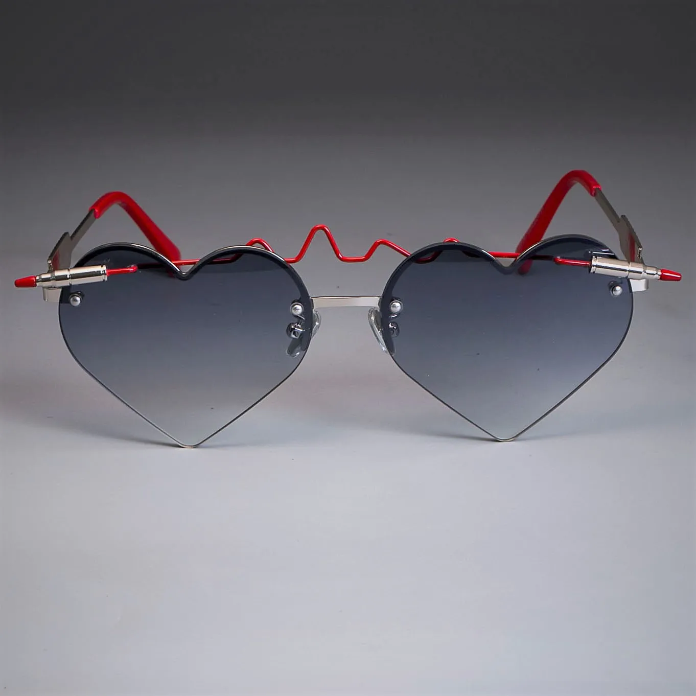 Красная пуля в форме сердца Солнцезащитные очки женские готические милые Оттенки UV400 Винтажные Очки 47894