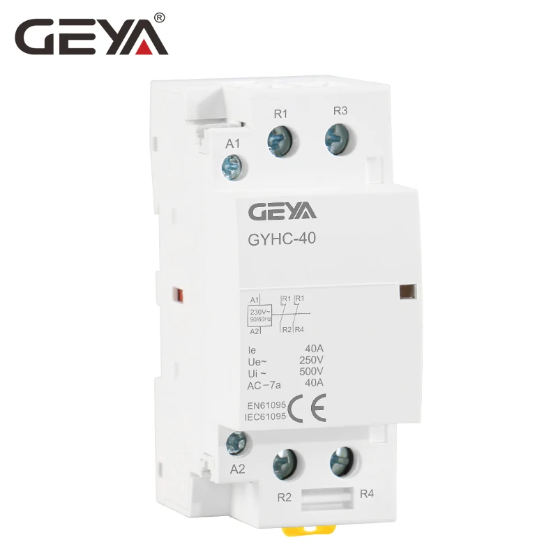 GEYA 2P 40A 63A контактор переменного тока на din рейку типа AC220V 2 нормальных coopn или