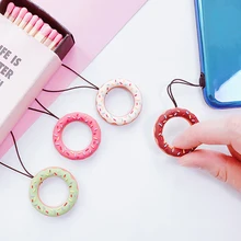 Каваи цветок телефон ремешок силиконовый кулон мобильный телефон кольцо ремни для airpods iPhone samsung Xiaomi шнурок для ключей карта