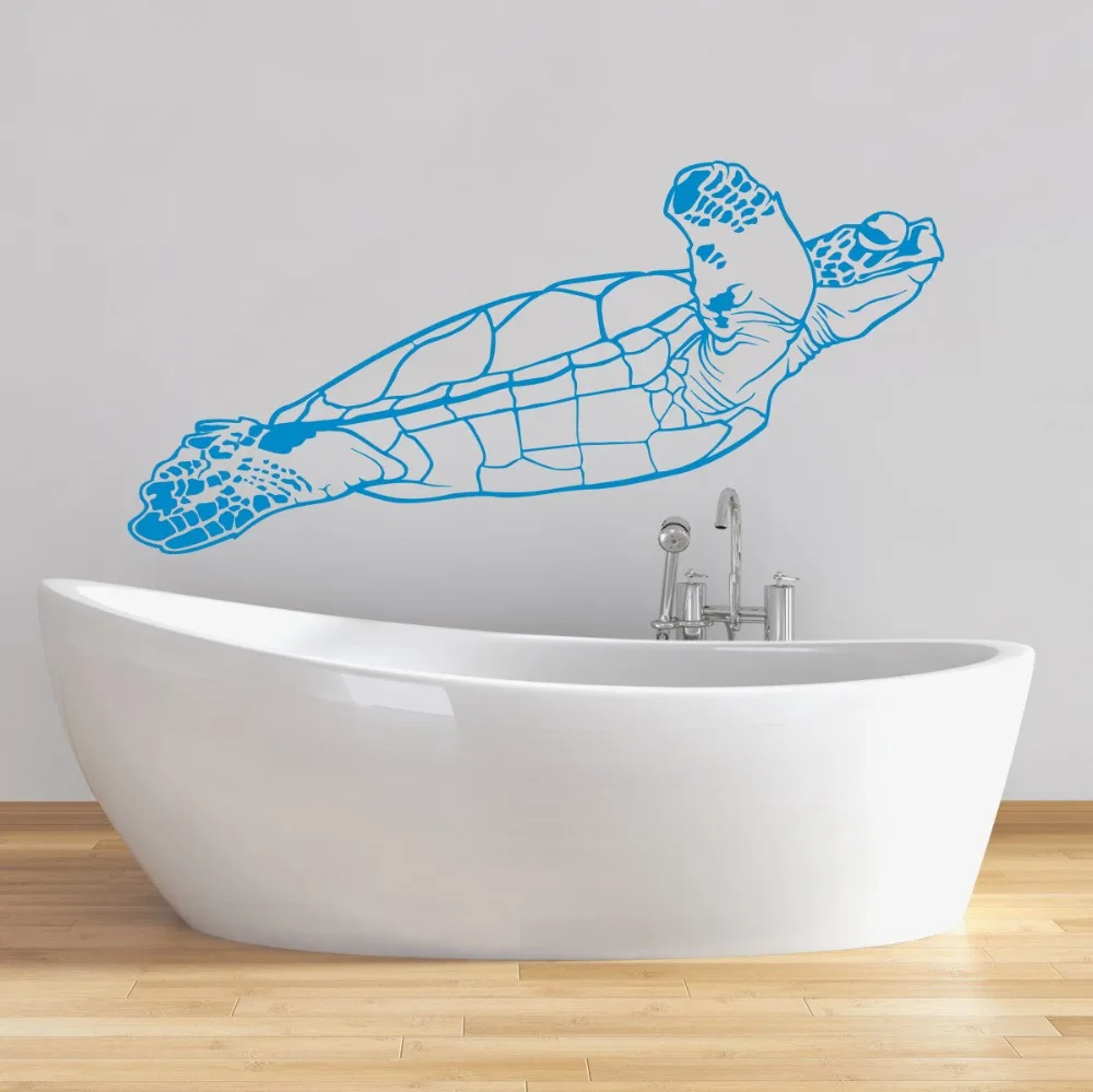 

Turtle Wall Decal Tortoise Vinyl Sticker Sea Animal Ocean Nautical Marine Decor Bathroom Bedroom Dorm Vinyl Art Mural NY-244