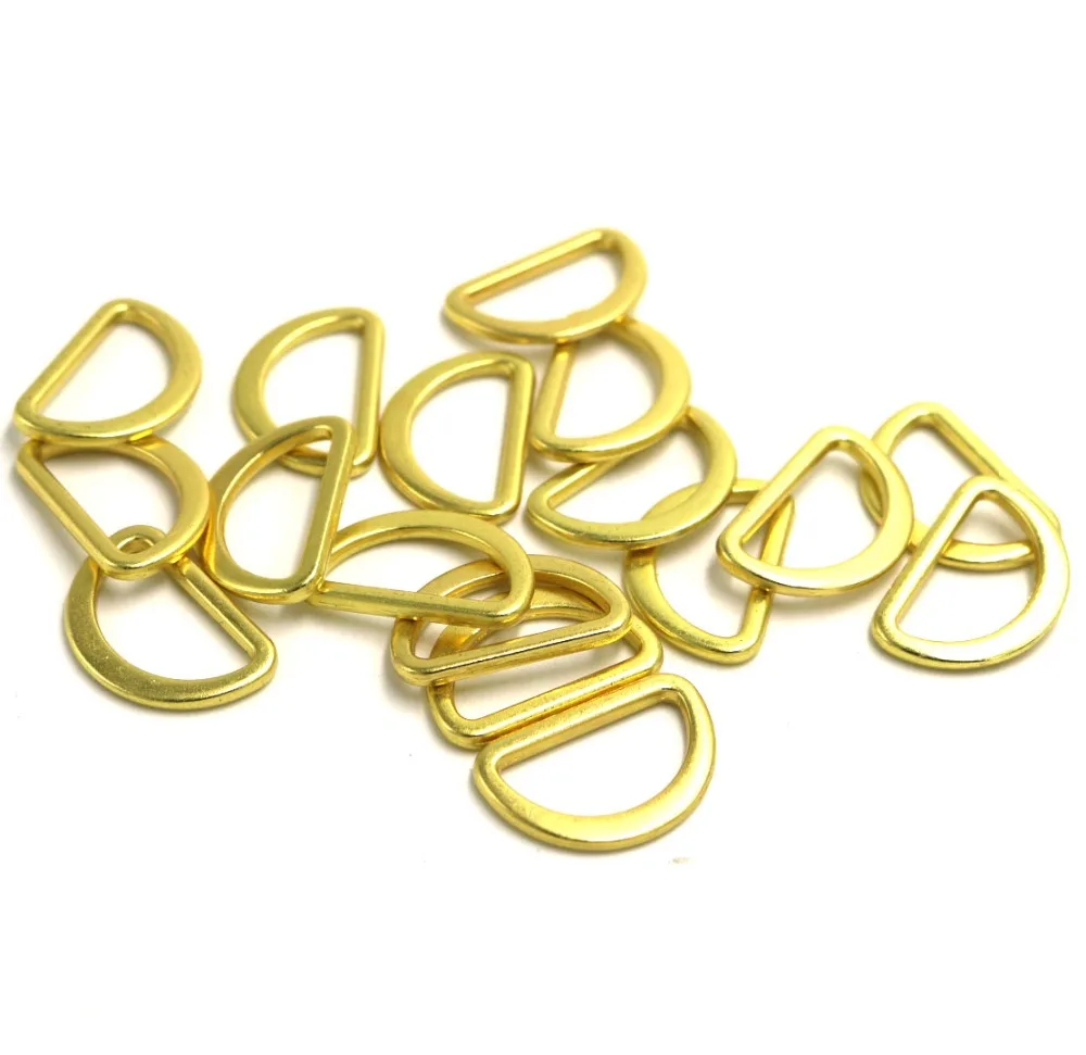 

100pcs/lot alloy D button 15mm silver/gold/gun black connection adjusting buckle flat D shape ring clothing regulation buckle
