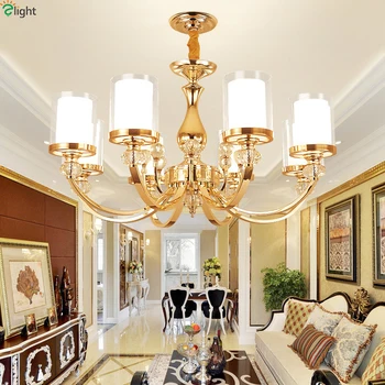

Modern Lustre Crystal Led Chandeliers Lighting Gold Metal Dining Room Led Pendant Chandelier Lights Foyer Hanging Light Fixtures