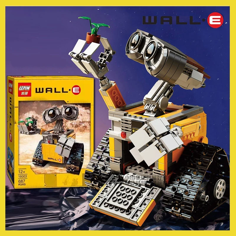 

New Ideas Series Wall Elovable Yellow Robot WALL-E Model Building Brick Block Intelligent Educational Legoes Toys Christmas Gift
