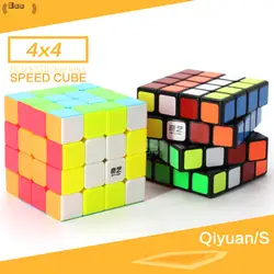 Qiyi qiyuan 4x4 Magic Cube qiyuans для Beginer Скорость Cube Puzzle Профессиональный Мэджико Cubo черный Stickerless развивающие игрушки малыш