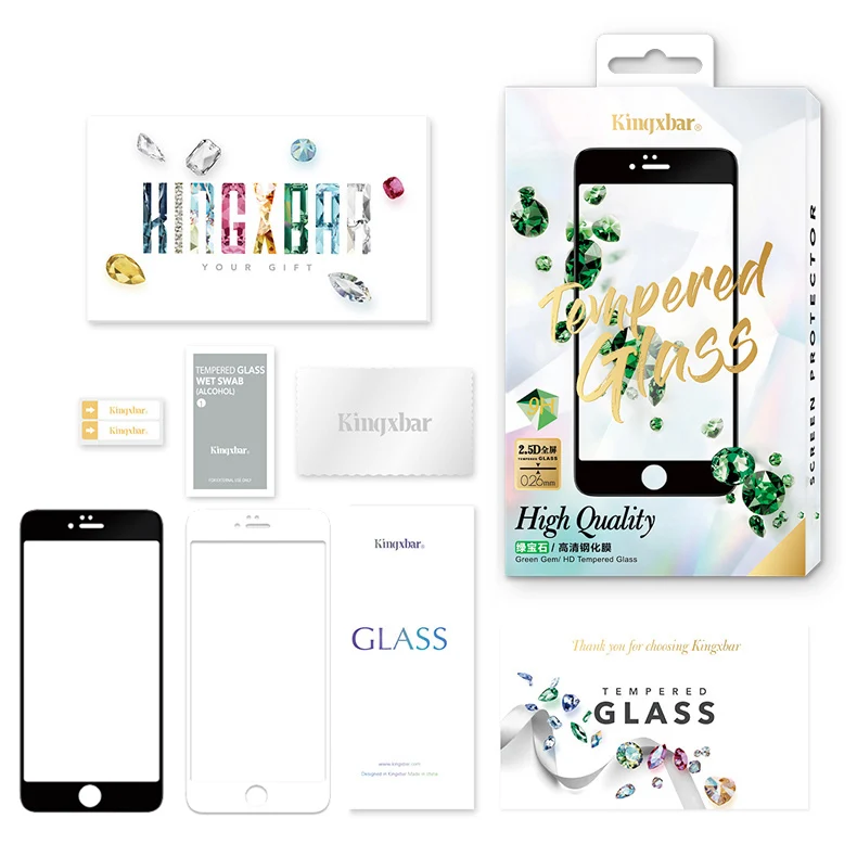 KINGXBAR for iPhone 7 8 Plus Screen Protector Anti Fingerprint Glass for iPhone 8 Glass On the for iphone 8 Plus Clear Full Film