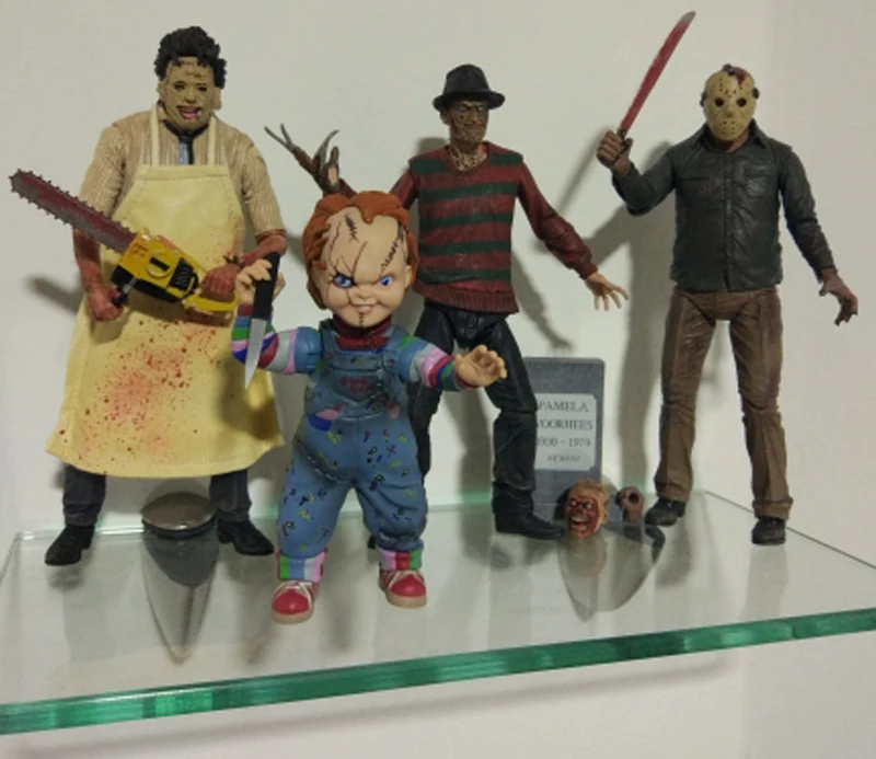 NECA 3D Friday 13th Jason Leatherface бензопила Лори шёл Майкл Майерс Фредди Крюгер Pennywise Джокер Фигурки игрушки