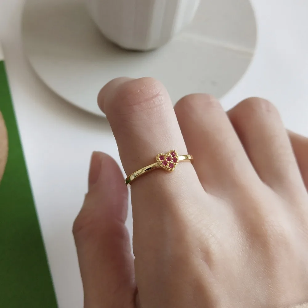 

Authentic 925 Sterling Silver Luminous Finger Ring Simple Heart Wedding Rings for Women Wedding Engagement Jewelry