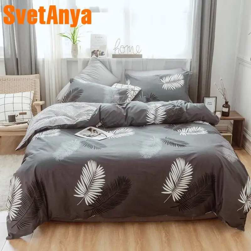 

Svetanya New Cotton Bedlinen Leaves Print Bedding Set twin single doubole full size