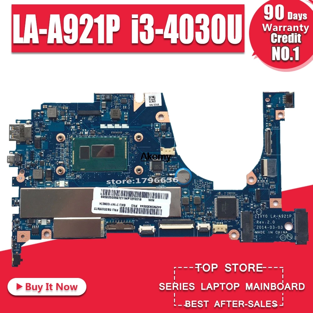 

for Lenovo YOGA 2 13 Laptop Motherboard FRU 5B20G19207 LA-A921P with i3-4010U 1.70GHz CPU 4GB RAM original mothebroard