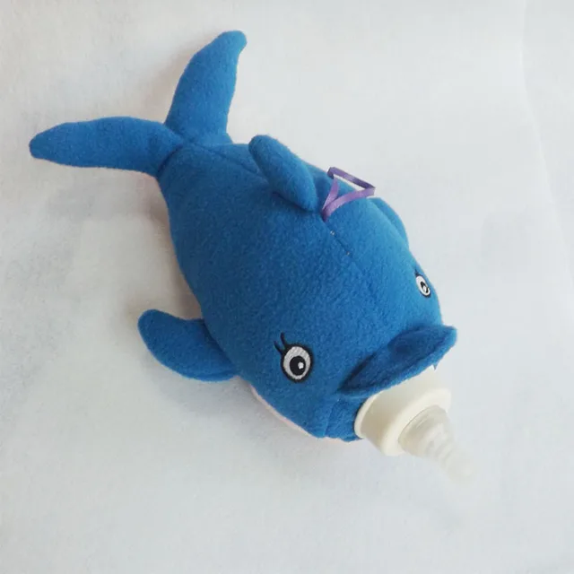 Cute Baby Feeding Bottle Protective Bag Plush Toy for Baby Bottles Holder Dolphin Stuffed