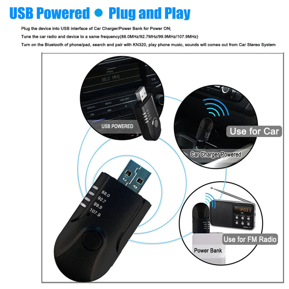 JINSERTA USB питание Bluetooth fm-передатчик автомобильный AUX аудио плеер TF музыкальный адаптер приемник громкой связи в автомобиле FM модулятор