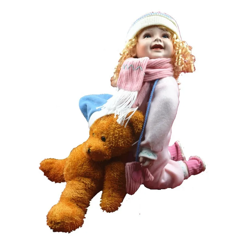 

55cm Porcelain Baby Dolls Christmas Gifts Lifelike Collection Ceramics Doll For Girl Friend Birthday Gift