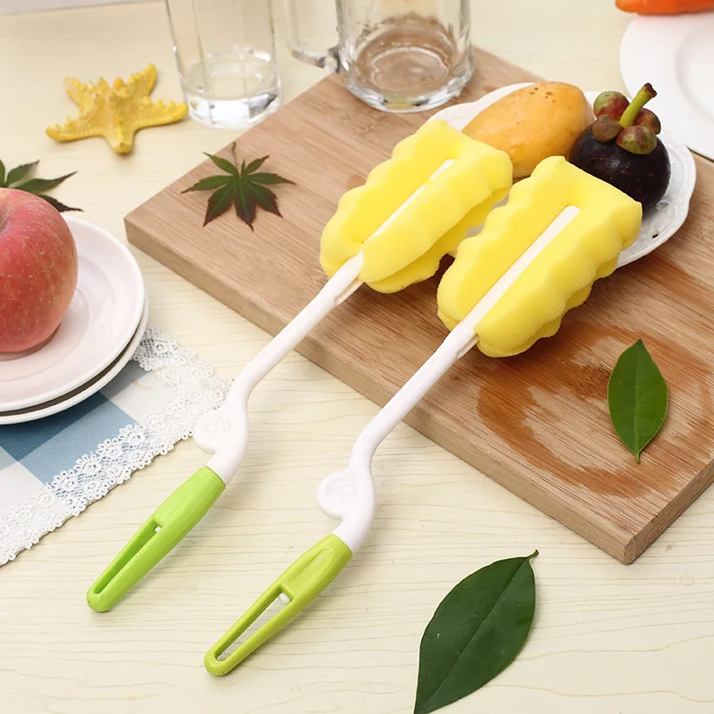 

Long Handle Sponge Cleaning Brushe Multipurpose Kitchen Cleaning Tool for Wineglass Bottle Coffee Milk Tea Glass Cup Baby Bottle