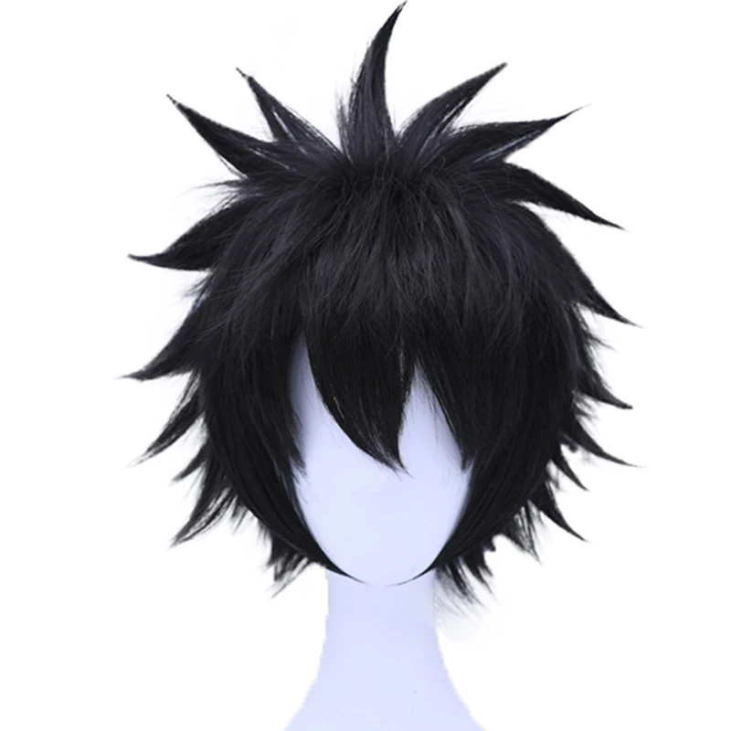 

HOT Anime My Hero Academia dabi Layered Short Straight Black Synthetic Cosplay Wig For Men's Halloween Party Costume