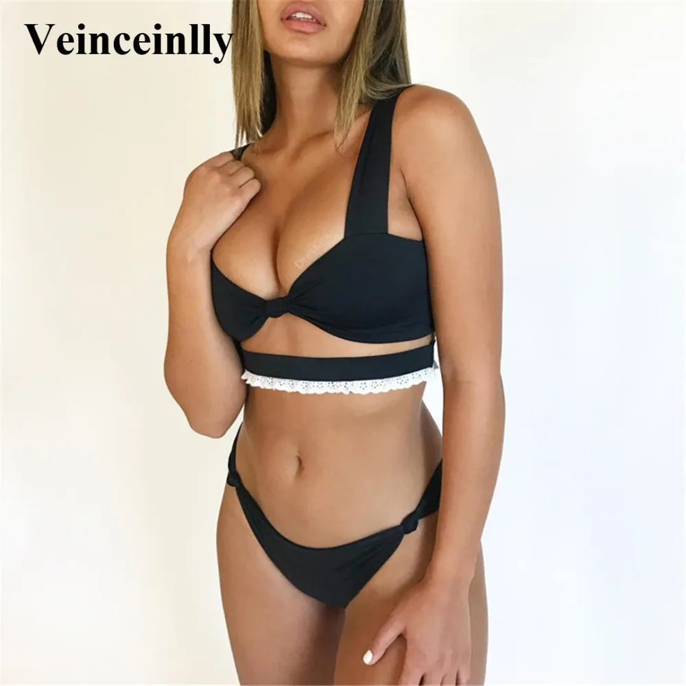 Sexy lace trim Bikini 2019 Swimsuit Female Swimwear Women Two pieces