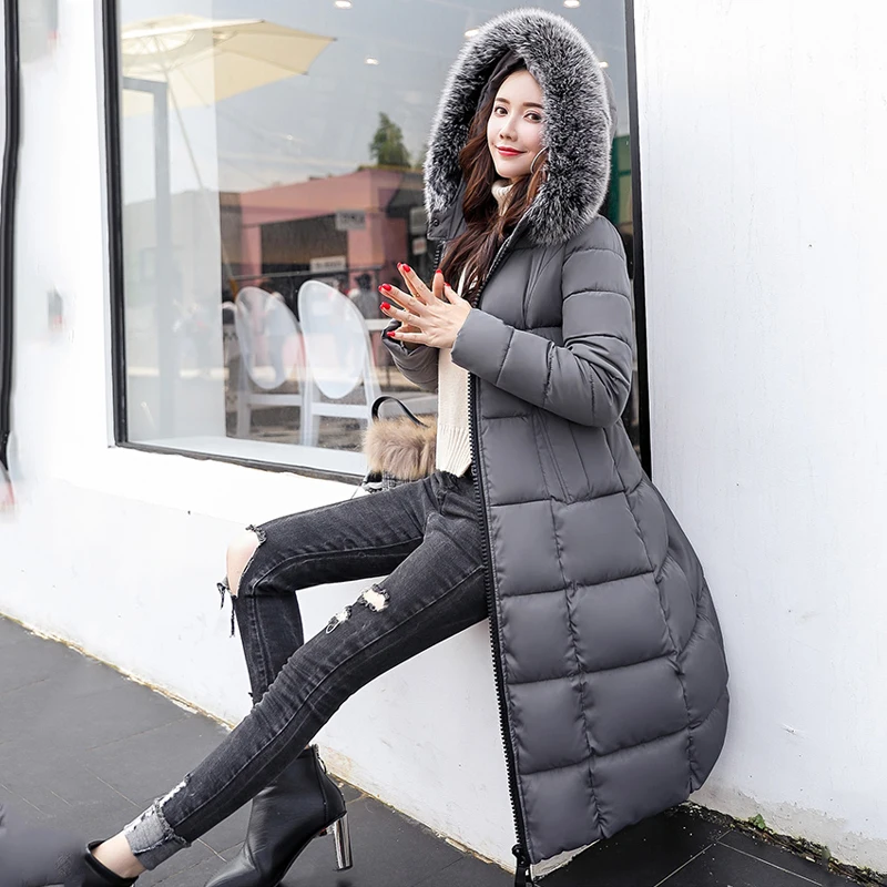High Quality Hooded With Fur Women Winter Jacket Womens Jackets Long Cotton Padded Warm Female Coat Long Coats Parka 2019 High Quality Hooded With Fur Women Winter Jacket Womens Jackets Long Cotton Padded Warm Female Coat Long Coats Parka 2019