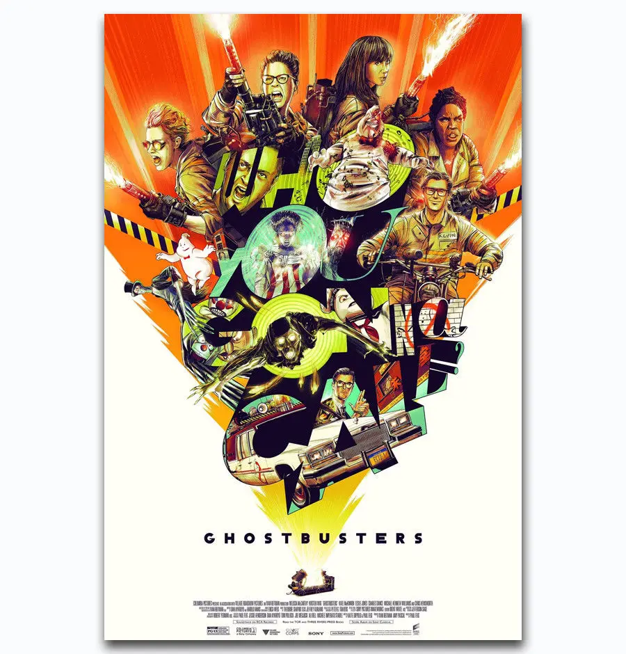 Hot New Ghostbusters Funny Movie Film-Silk Art Poster Wall Sicker Decoration Gift