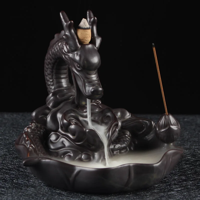Backflow Incense Burner Creative Home Decor Ceramic Dragon Incense