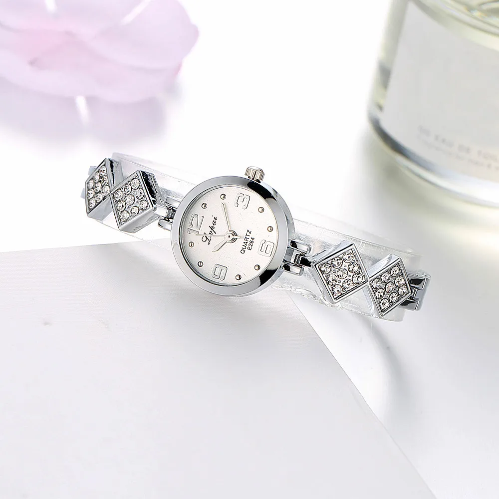 LVPAI Модные женские кварцевые наручные часы Для женщин унисекс Нержавеющая сталь стразы женские часы Для женщин тонкий Повседневное ремень