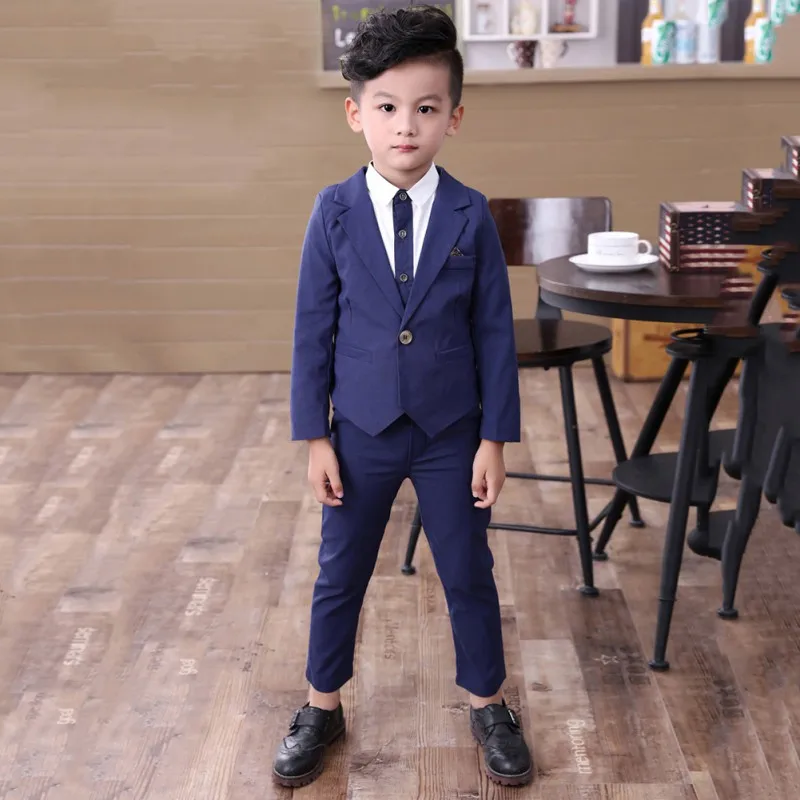 

Spring Autumn New British Wind Children's Boy Suit Gentleman Children's Button Blazer + Pants Formal Suit Clothes