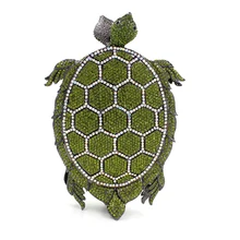 Клатч в форме черепахи, украшенный бриллиантами, роскошная женская вечерняя сумочка с кристаллами, сумочка-клатч для выпускного вечера, свадебная сумка, плоская дамская сумочка