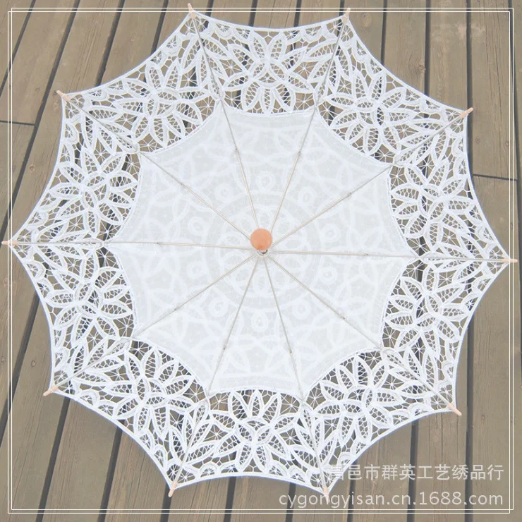 Модный кружевной зонтик от солнца с вышивкой, зонт для невесты, белый цвет слоновой кости, Свадебный зонтик Ombrelle Dentelle Parapluie Mariage