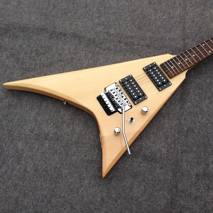 

Electric guitar V Golden Chrome hardware Mahogany guitar body Floydrose tremolo Accept any color production Accept wholesale