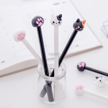 

4 pcs/Lot Kawaii cat gel pen Lovely claw black ink pens for writing Stationery Office School supplies Canetas escolar Z11