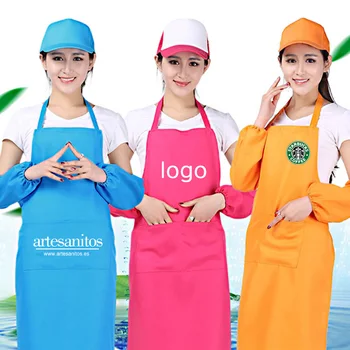 

Home Kitchen Restaurant Unisex Aprons with Front Pocket Chefs Butchers Cookware Craft Baking Cooking Print Logo from 10 Pcs