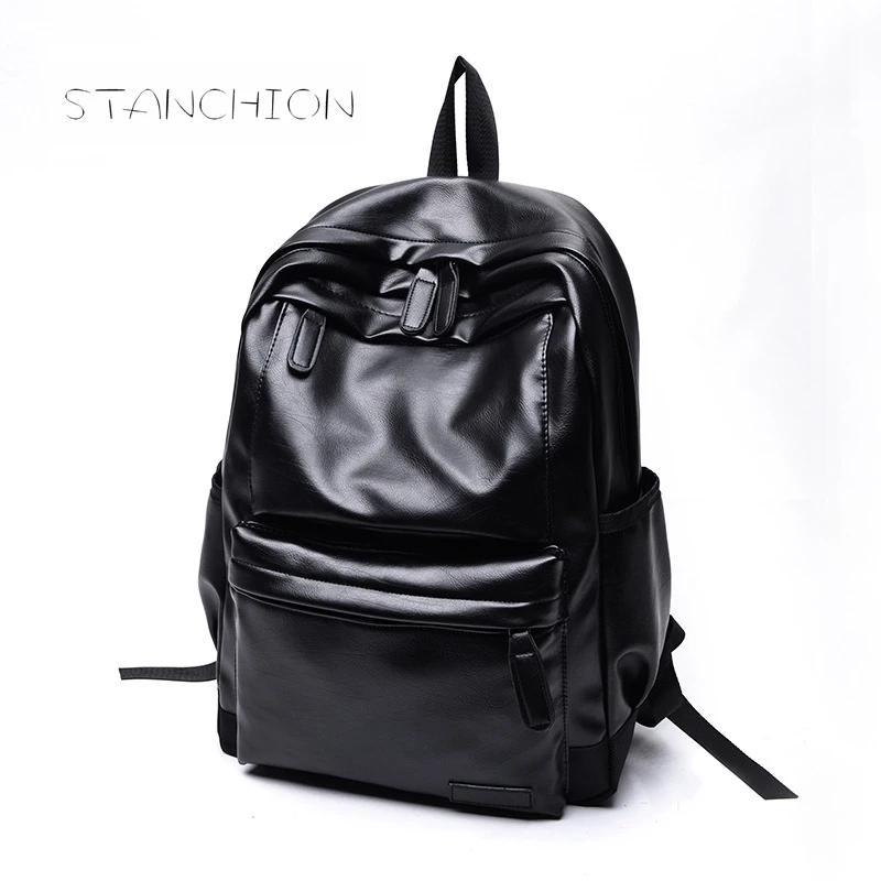 Backpack Faux Leather Women Daily Portable Multifunctional Rucksack Solid Zipper Embossing Leisure Student Schoolbag