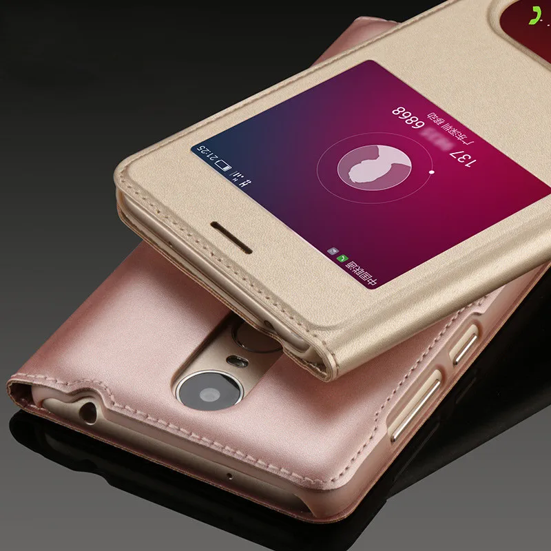 

WeeYRN Open Window PU Leather Flip Case For Huawei Honor 6C / 6A Luxury View Quick Answer Case Cover Honor 6A / honor 6C Fundas