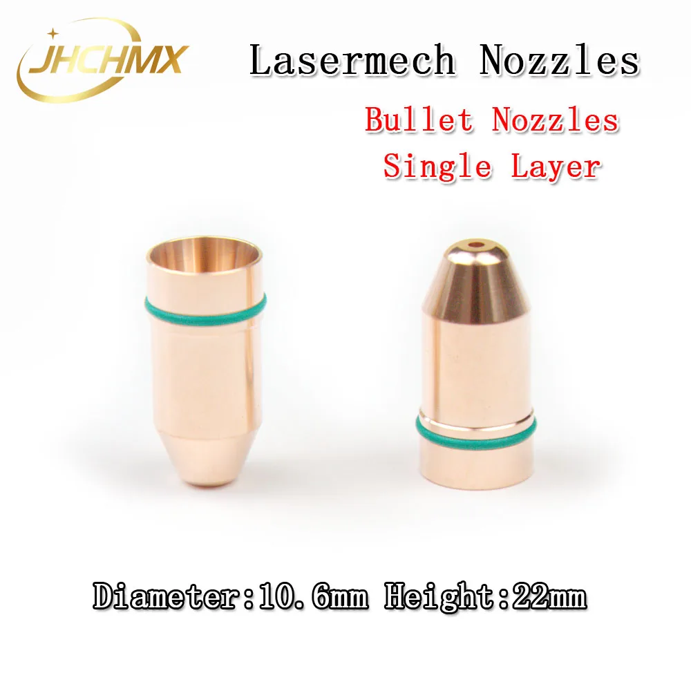 Cabeça de Corte a Laser de Fibra 0.8-2.5 para Lasermech Alta Qualidade Lote Lasermech Bicos Single Layer Dia.10.6mm Bala Calibre 10 Pçs –