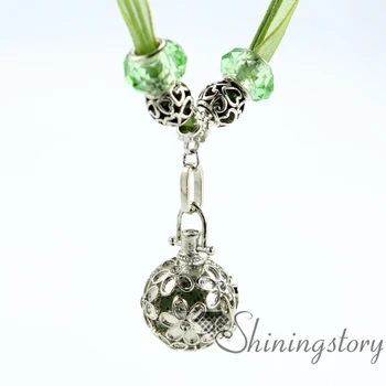 

flower essential oil necklace diffuser lockets wholesale aromatherapy inhaler essential oil diffuser necklaces lava volcanic