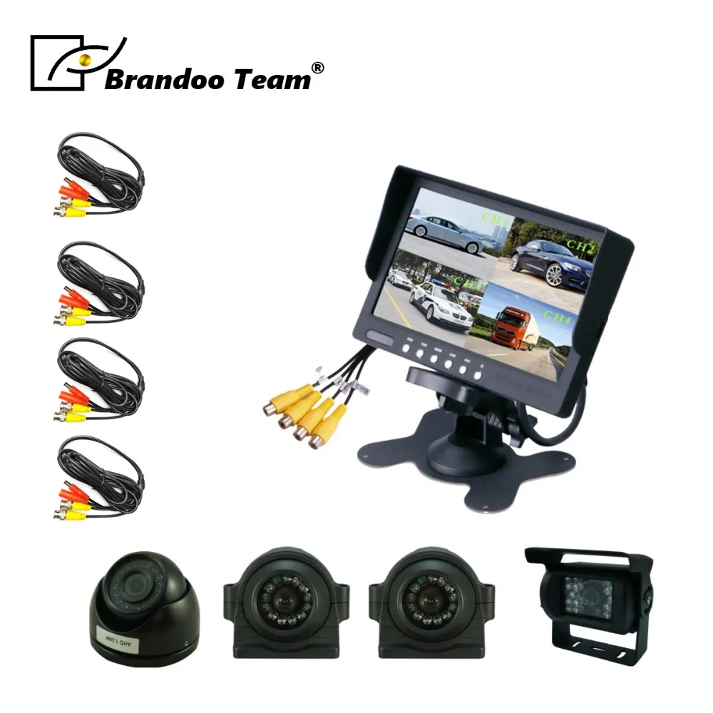  Truck/bus/van used rear driving system 4 cameras preview in full screen auto switching