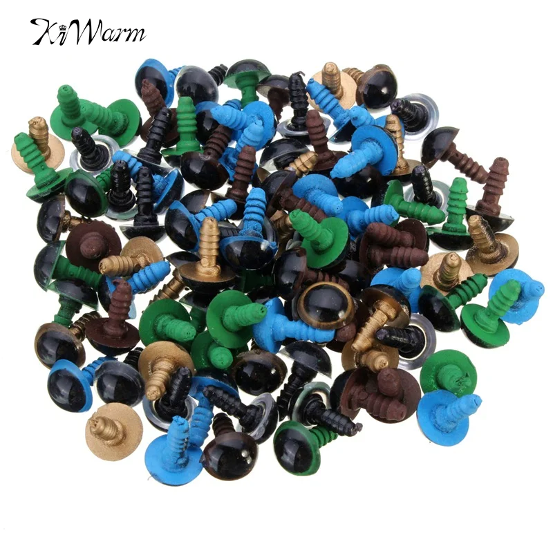 

100pcs 10*10mm Color Plastic Safety Toy Eyes For Teddy Bear Doll Animal Puppet Crafts For Home Sewing DIY Material Tools