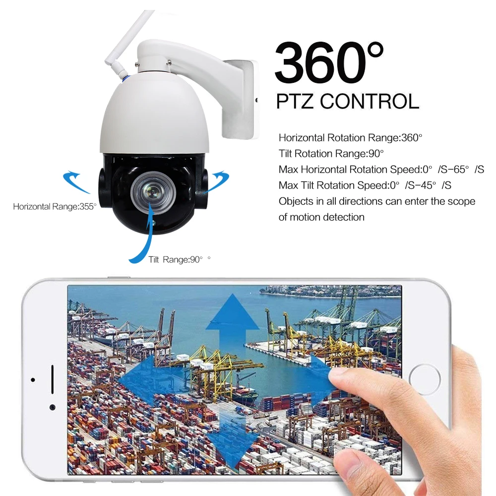 Беспроводная IP камера видеонаблюдения HD 960P 1080P Wi Fi PTZ 5 кратный зум слот для SD