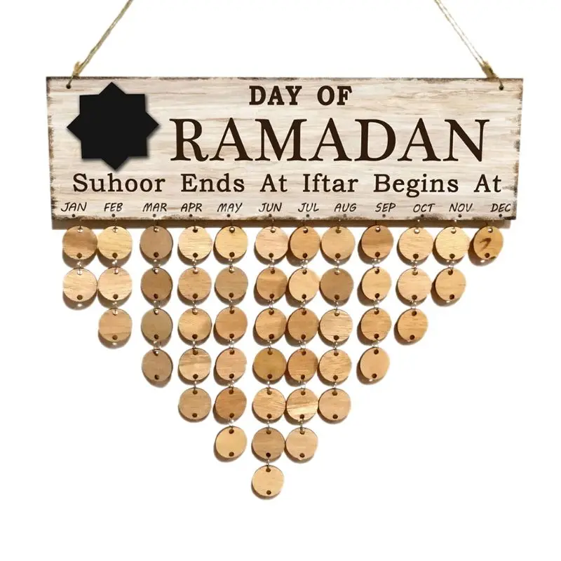 

1 Set 50pcs Board + 50pcs Ring Countdown Board Eid Mubarak Muslim Islam Ramadan Days Date Notes Pad Plate Calendar Reminding Boa